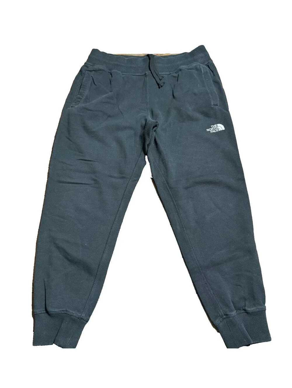 The North Face Joggers Mens Large Black Double Graphic Cotton Joggers Tapered